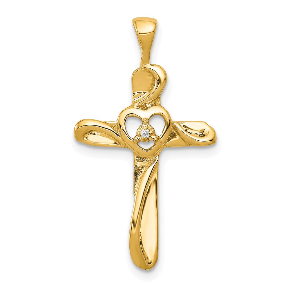 14k AA Diamond Cross Pendant - 11