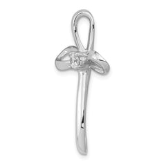 14k White Gold 1/6ct. Diamond Cross Chain Slide - 2