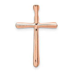 14k Rose Gold 1/5ct. Diamond Cross Chain Slide