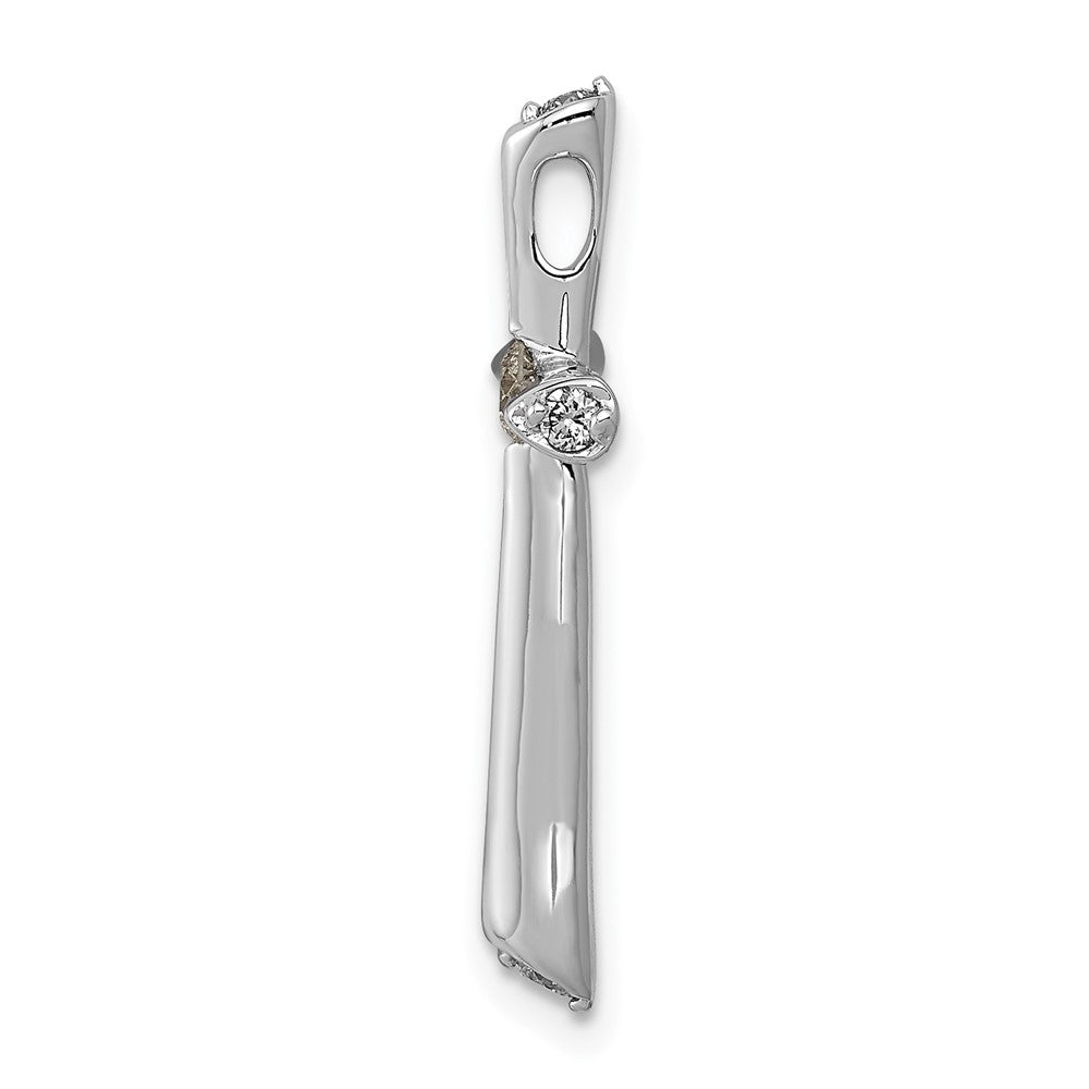 14k White Gold 1/5ct. Diamond Cross Chain Slide