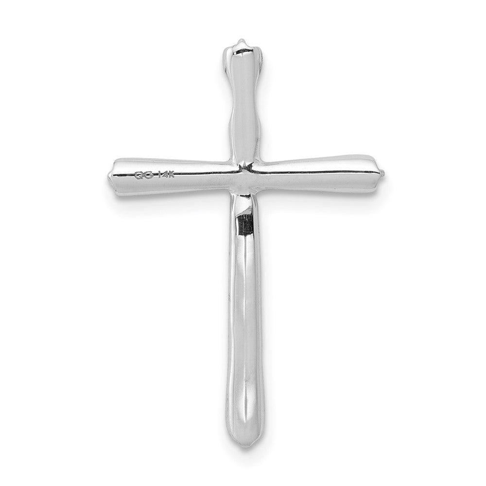 14k White Gold 1/5ct. Diamond Cross Chain Slide