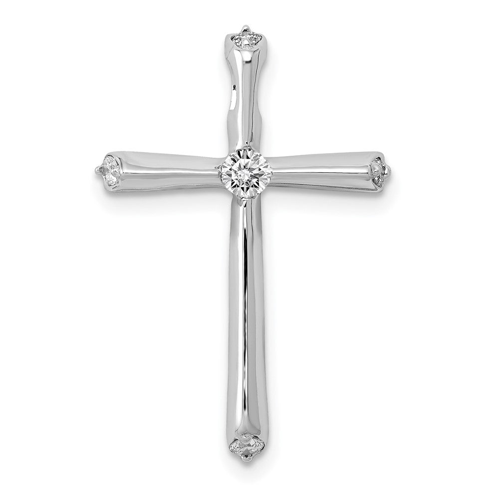 14k White Gold 1/5ct. Diamond Cross Chain Slide - 3