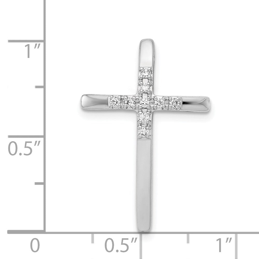 14k White Gold 1/10ct. Diamond Cross Chain Slide