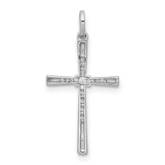 14k White Gold 1/10ct. Diamond Cross Pendant - 7