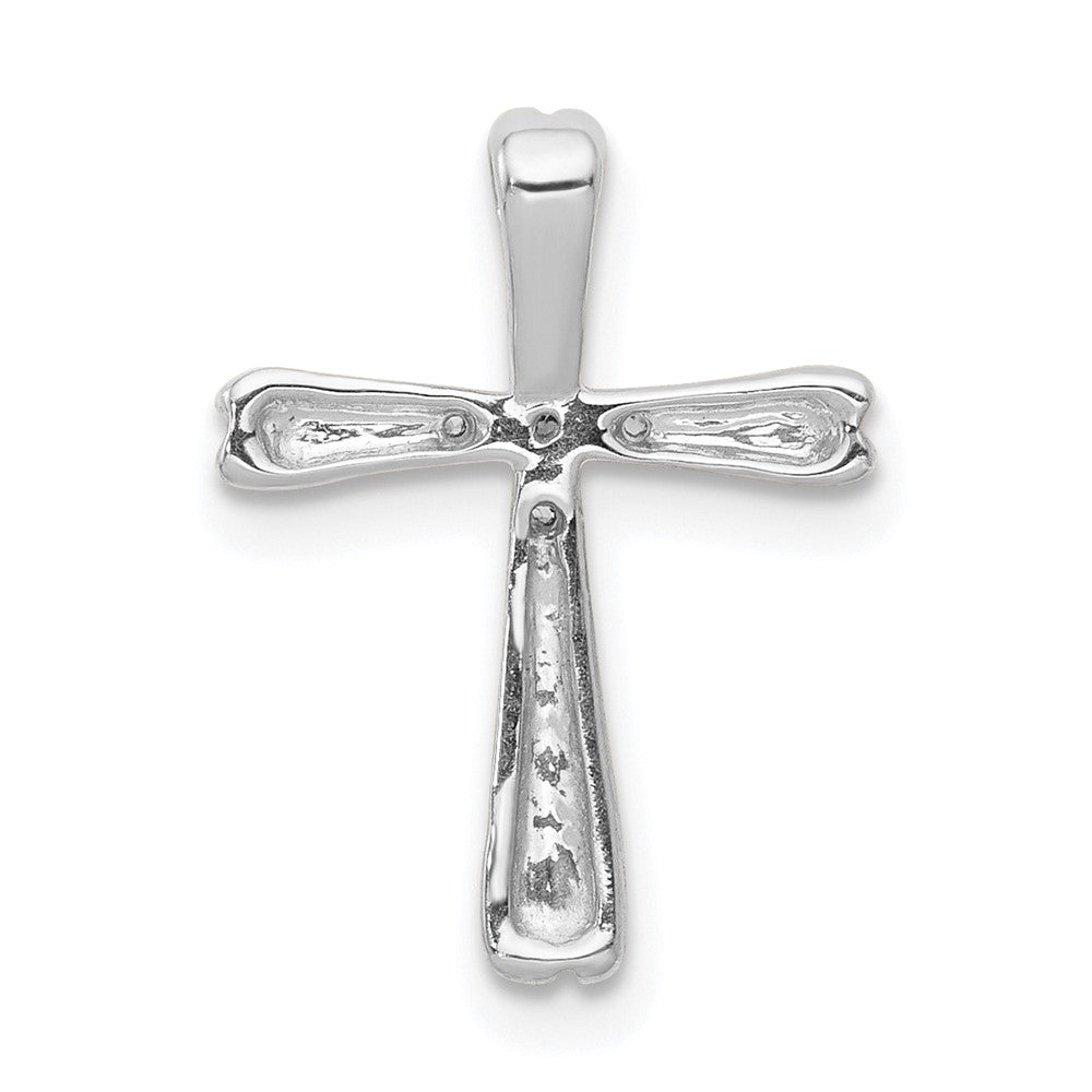 14k White Gold 1/20ct. 5-Stone Diamond Cross Chain Slide