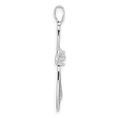 14k White Gold Cross Pendant Mounting - 5