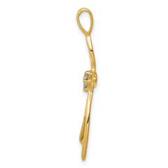 14k AA Diamond Cross Pendant - 10