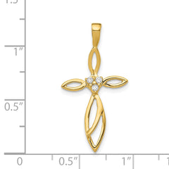14k AA Diamond Cross Pendant - 10
