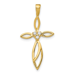 14k AA Diamond Cross Pendant - 10