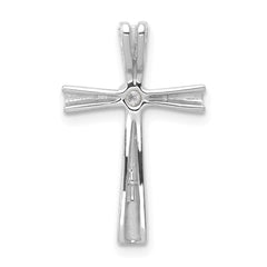 14k White Gold AA Diamond Cross Chain Slide - 2