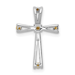 14k White Gold AA Diamond Cross Pendant - 8