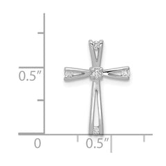 14k White Gold AA Diamond Cross Pendant - 8