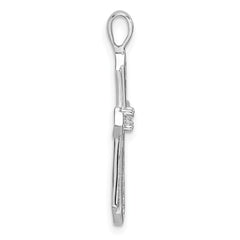 14k White Gold Cross Pendant Mounting - 4