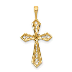 14k AA Diamond Passion Cross Pendant - 2