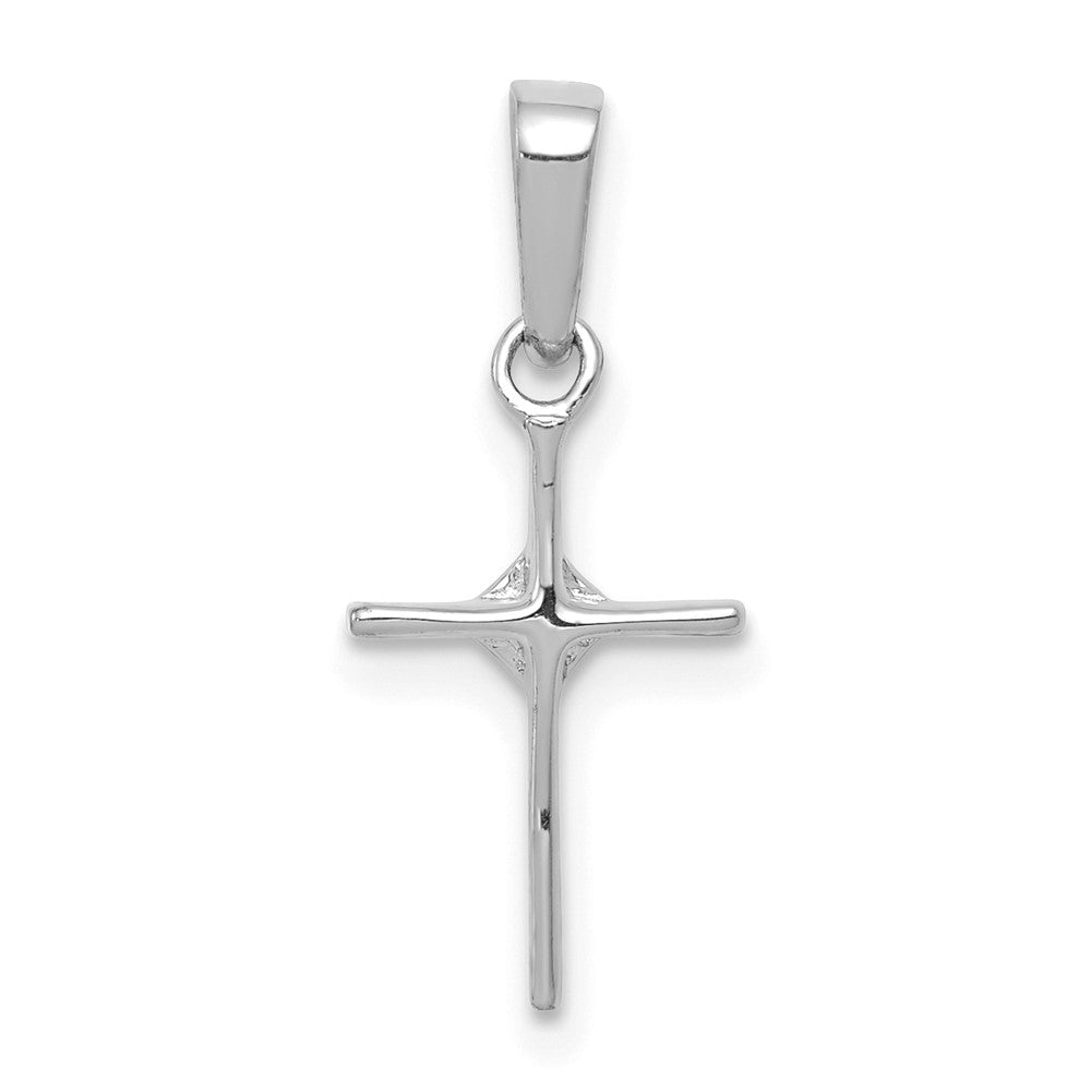14k White Gold Small .01ct. Diamond Cross Pendant