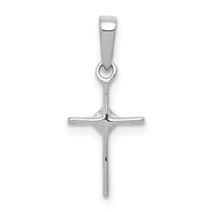 14k White Gold Small .01ct. Diamond Cross Pendant