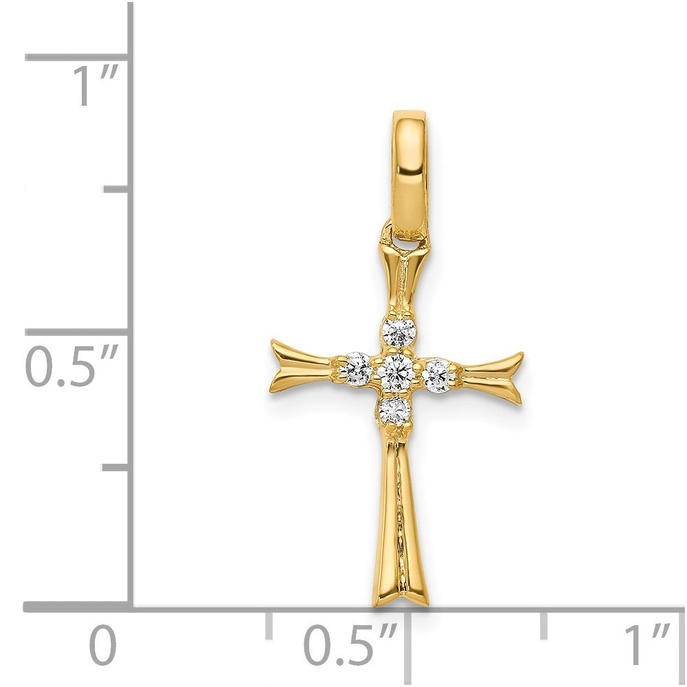 14k 1/15ct. Diamond Cross Pendant