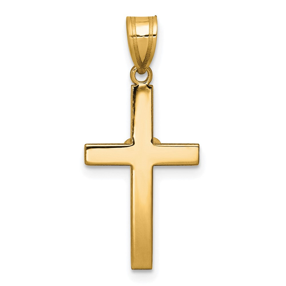 14k Two Tone .01ct Diamond Heart Cross Pendant