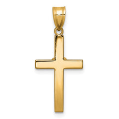 14k Two Tone .01ct Diamond Heart Cross Pendant