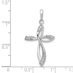 14k White Gold 1/10ct. Diamond Cross Pendant - 6