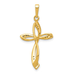 14k 1/10ct. Diamond Cross Pendant - 2
