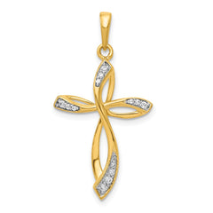 14k 1/10ct. Diamond Cross Pendant - 2
