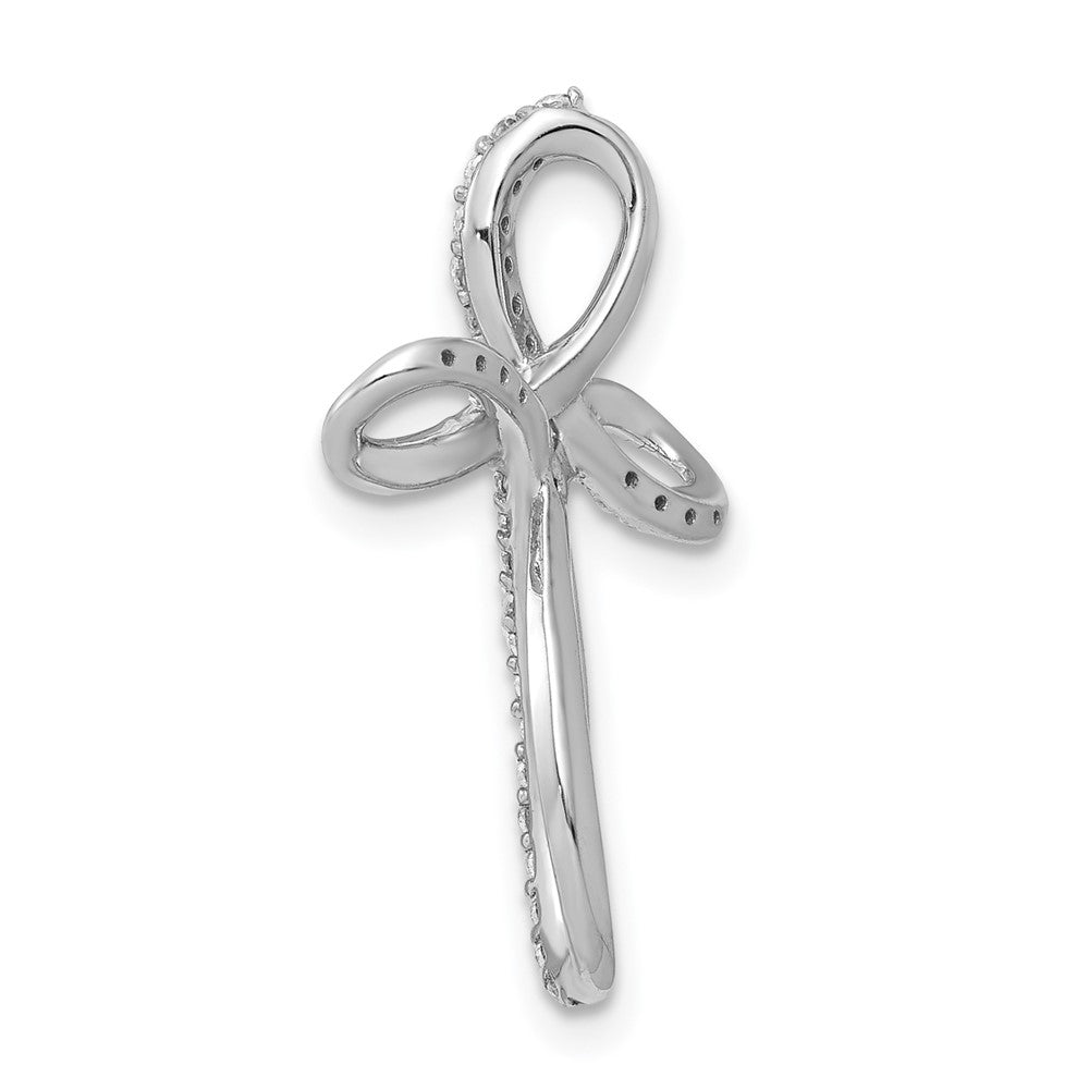 14k White Gold 1/6ct. Diamond Cross Chain Slide