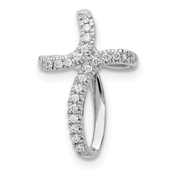 14k White Gold 1/15ct. Diamond Cross Pendant - 3