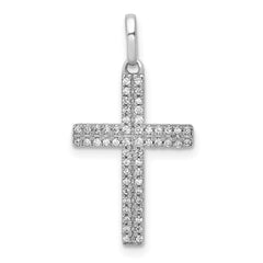 14k White Gold 1/6ct. Diamond Cross Pendant - 4