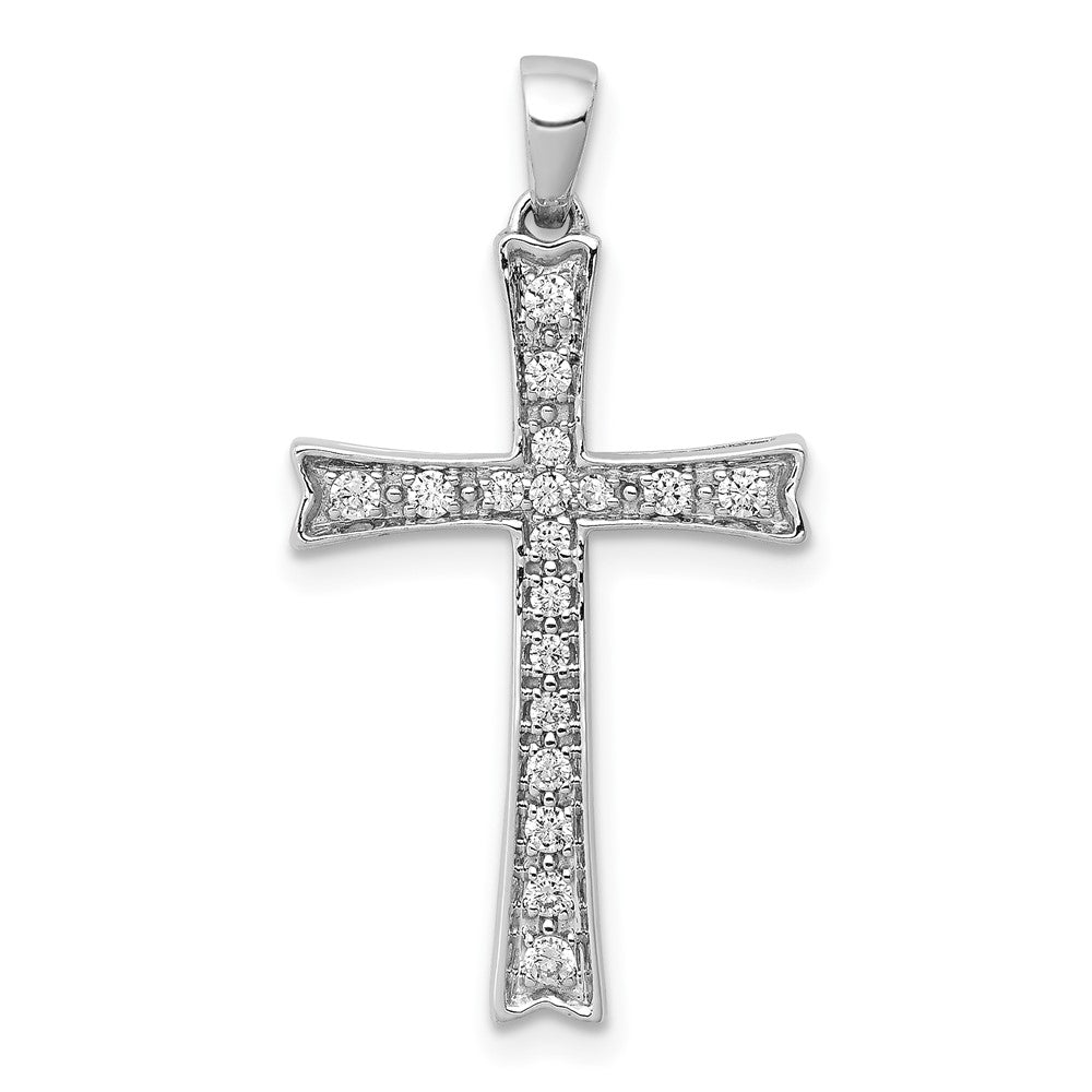 14k White Gold 1/5ct. Diamond Cross Pendant - 2
