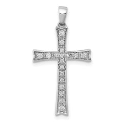 14k White Gold 1/5ct. Diamond Cross Pendant - 2