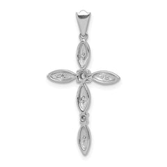 14k White Gold 1/10ct. Diamond Cross Pendant - 3