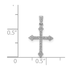14k White Gold 1/10ct. Diamond Cross Pendant - 2