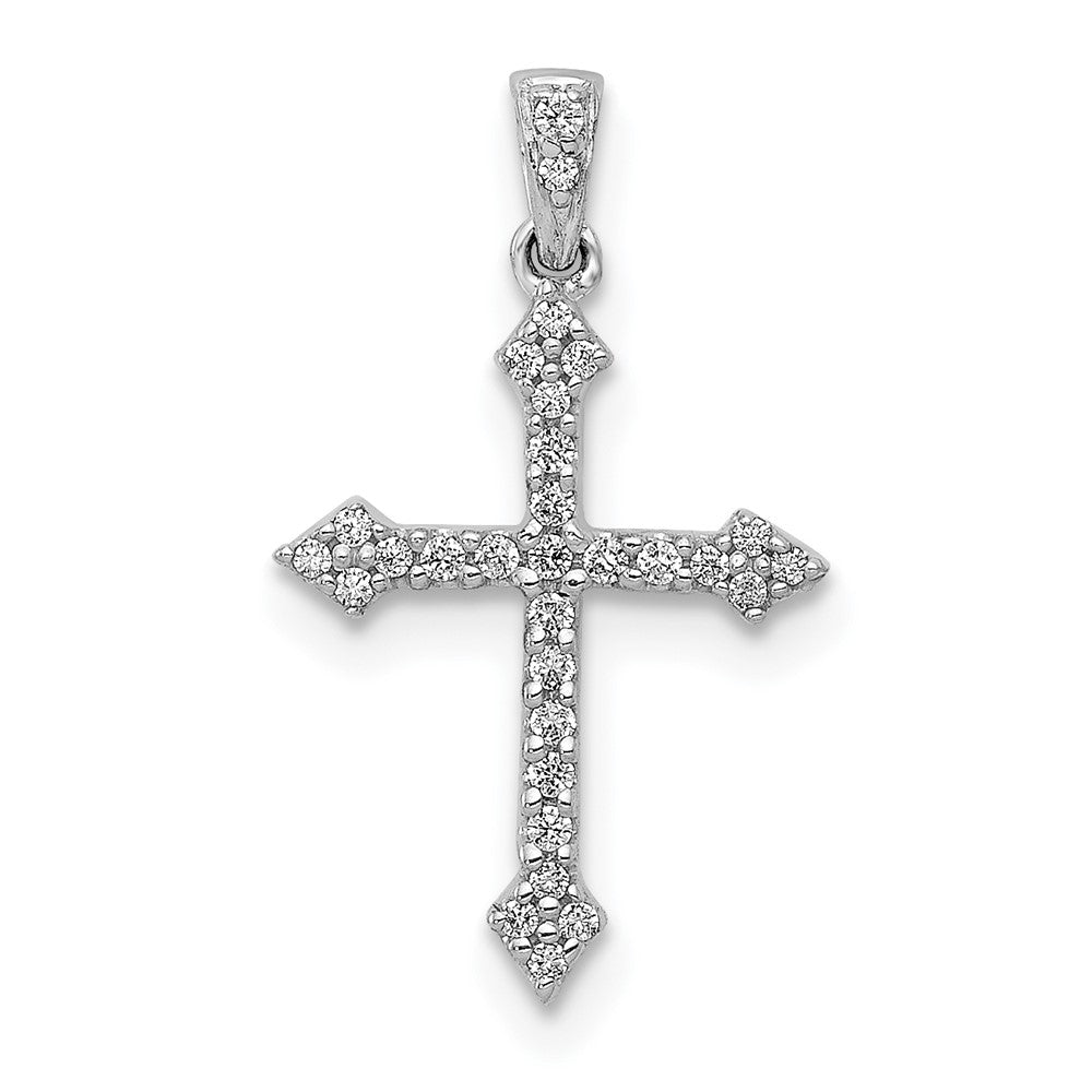 14k White Gold 1/10ct. Diamond Cross Pendant - 2