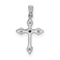 14k White Gold 1/15ct. Diamond Cross Pendant - 5