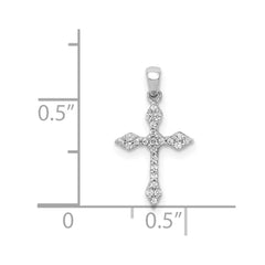 14k White Gold 1/15ct. Diamond Cross Pendant - 5