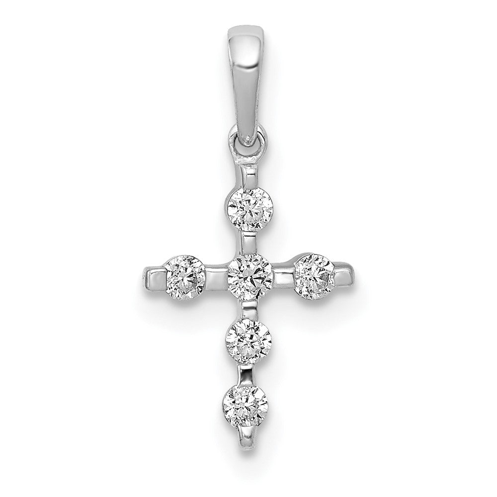 14k White Gold 1/6ct. Diamond Cross Pendant - 3