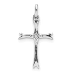 14k White Gold 1/15ct. Diamond Cross Pendant - 4