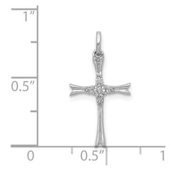 14k White Gold 1/15ct. Diamond Cross Pendant - 4