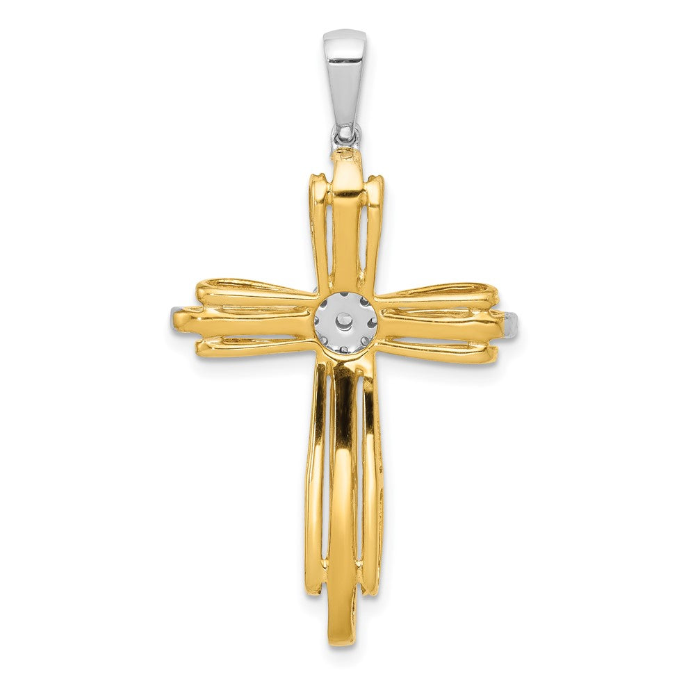 14k Two-tone 1/3ct. Diamond Passion Cross Pendant