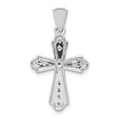 14k White Gold 1/10ct. Diamond Cross Pendant - 8