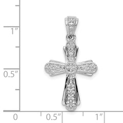14k White Gold 1/10ct. Diamond Cross Pendant - 8