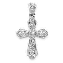 14k White Gold 1/10ct. Diamond Cross Pendant - 8