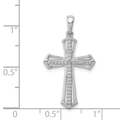 14k White Gold 1/8ct. Diamond Passion Cross Pendant
