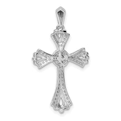 14k White Gold 1/3ct. Diamond Fancy Cross Pendant