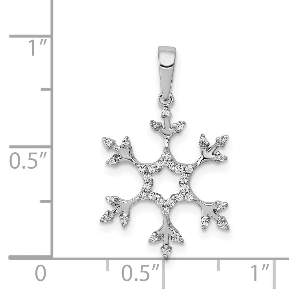 14k White Gold 1/6ct. Diamond Snowflake Pendant