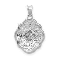 14k White Gold 1/8ct. Diamond Vintage Pendant