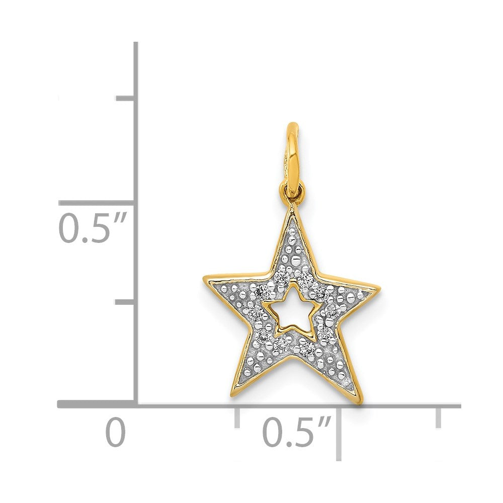 14k Diamond Star Charm