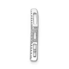 14k White Gold Diamond Star Chain Slide