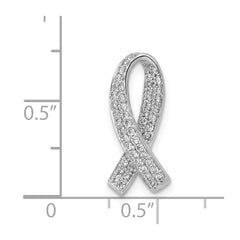 14k White Gold Awareness Diamond Chain Slide Pendant
